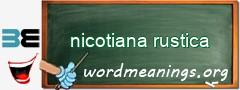 WordMeaning blackboard for nicotiana rustica